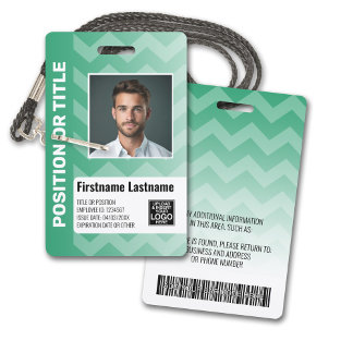 Mitarbeiter-Foto-ID - moderner Zickzack Logo-Bar Ausweis