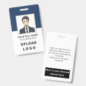 Mitarbeiter-Foto-ID-Name-Barcode-Logo-Unternehmen Ausweis (Vorder- & Rückseite)