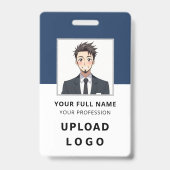 Mitarbeiter-Foto-ID-Name-Barcode-Logo-Unternehmen Ausweis (Vorderseite)