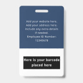 Mitarbeiter-Foto-ID-Name-Barcode-Logo-Unternehmen Ausweis (Rückseite)