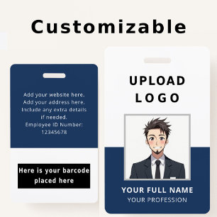 Mitarbeiter-Foto-ID-Name-Barcode-Logo-Unternehmen Ausweis