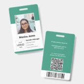 Mitarbeiter-Foto-ID-QR-Code-Ausweis Ausweis (Vorder- & Rückseite)