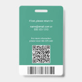 Mitarbeiter-Foto-ID-QR-Code-Ausweis Ausweis (Rückseite)