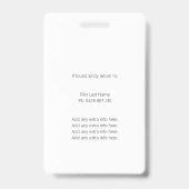 Mitarbeiter-Foto-ID QR-Code Schwarz Ausweis (Rückseite)