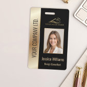 Mitarbeiter Foto ID QR Strichcode Ihr Logo Schwarz Ausweis