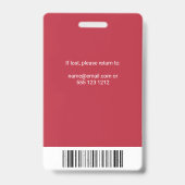 Mitarbeiter-Foto-ID Red Ausweis (Rückseite)