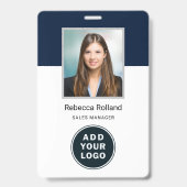 Mitarbeiter-Foto-ID und Firmenlogo mit Barcode Ausweis (Vorderseite)