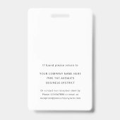 Mitarbeiter-Foto-ID Unternehmenssicherheit Ausweis (Back)