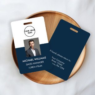 Mitarbeiter Foto-ID Weiß Blau Ausweis