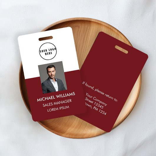 Mitarbeiter Foto-ID Weiß Rot Ausweis