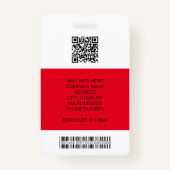 Mitarbeiter-Foto, Logo, Bar, Name-ID Ausweis (Rückseite)