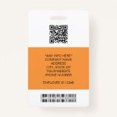 Mitarbeiter-Foto, Logo, Bar, Name-ID Ausweis (Rückseite)