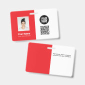 Mitarbeiter-Foto, Logo, Beruf, Qr-Code, Name-ID Ausweis (Vorder- & Rückseite)