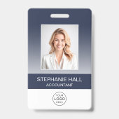 Mitarbeiter-Foto, Logo, Name Gradient Ausweis (Vorderseite)