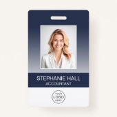 Mitarbeiter-Foto, Logo, Name Gradient Ausweis (Vorderseite)