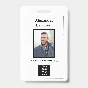 Mitarbeiter Foto Name Logo Bar Code ID Modern Ausweis