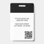 Mitarbeiter-Foto | QR-Code ‏ Geschäftslogo Schwarz Ausweis (Rückseite)