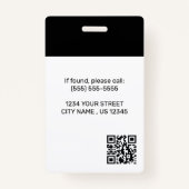 Mitarbeiter-Foto | QR-Code ‏ Geschäftslogo Schwarz Ausweis (Rückseite)