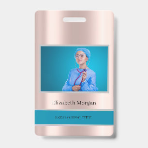 Mitarbeiter Foto Rose Gold Elegant Ausweis