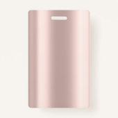 Mitarbeiter Foto Rose Gold Elegant Ausweis (Rückseite)