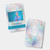 Mitarbeiter Foto Trendy Holographic Opal Ausweis (Vorder- & Rückseite)