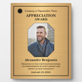Mitarbeiter-Foto-Wertschätzung Gold Award Custom Fotoplatte