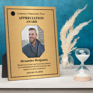 Mitarbeiter-Foto-Wertschätzung Gold Award Custom Fotoplatte