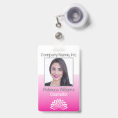 Mitarbeiter-Fotoausweis - Rosa Ausweis (Vorderseite mit Ausziehbar)