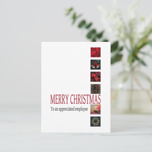 Mitarbeiter Frohe Weihnachtskarte Feiertagspostkarte (Stehend Vorderseite)