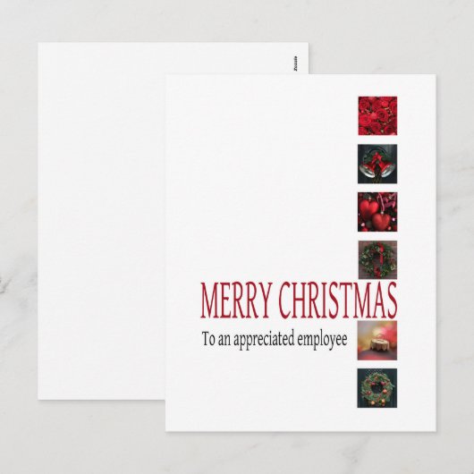 Mitarbeiter Frohe Weihnachtskarte Feiertagspostkarte (Vorne/Hinten)