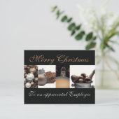 Mitarbeiter Frohe Weihnachtskarte Feiertagspostkarte (Stehend Vorderseite)