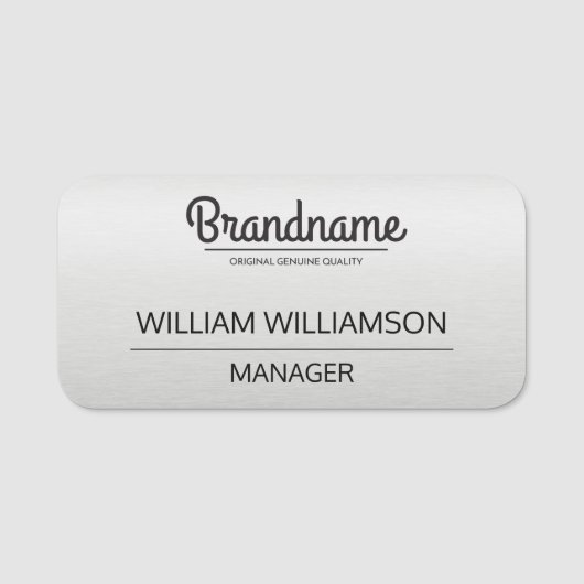 Mitarbeiter für benutzerdefinierte graue Logos Namensschild (Vorderseite)