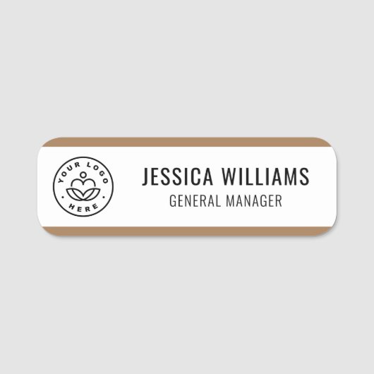 Mitarbeiter für benutzerdefinierte Logos braun Namensschild (Vorderseite)
