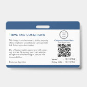 Mitarbeiter für die Identifizierung von Mitarbeite Ausweis (Rückseite)