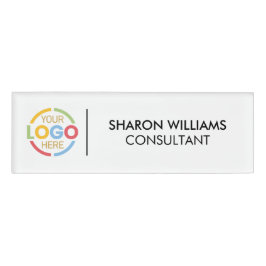 Mitarbeiter für Schwarz-Weiß-Firmenlogo Namenschild