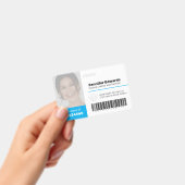 Mitarbeiter große Foto-ID und Barcode blau Ausweis (Handheld)
