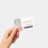 Mitarbeiter große Foto-ID und Strichcode-Orange Ausweis (Handheld)