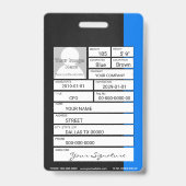 Mitarbeiter-ID-Abzeichen Ausweis (Rückseite)