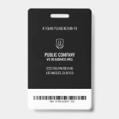 Mitarbeiter-ID-Abzeichen für Schwarz-Weiß-Barcode Ausweis (Rückseite)