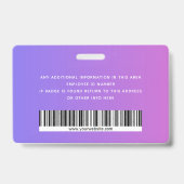 Mitarbeiter-ID-Abzeichen mit Foto, Strichcode, Log Ausweis (Rückseite)