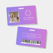 Mitarbeiter-ID-Abzeichen mit Foto, Strichcode, Log Ausweis (Vorder- & Rückseite)