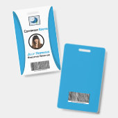 Mitarbeiter-ID-Abzeichen Modernes Aquamarines vert Ausweis (Vorder- & Rückseite)