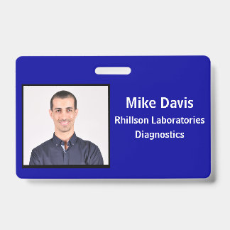 Mitarbeiter-ID Abzeichen Royal Blue Horizontal Des Ausweis