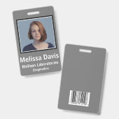 Mitarbeiter-ID Abzeichen Steel Gray Vertikal Desig Ausweis (Vorder- & Rückseite)