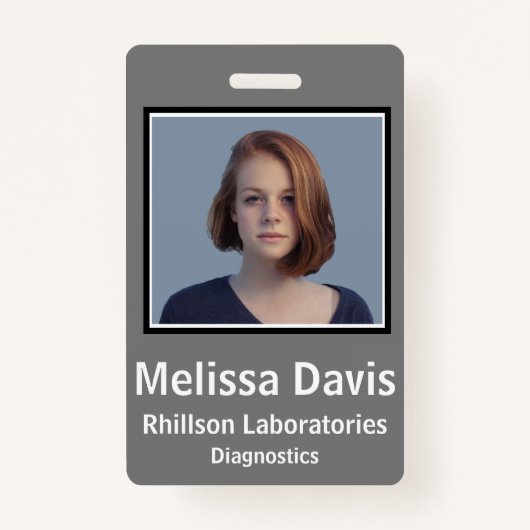 Mitarbeiter-ID Abzeichen Steel Gray Vertikal Desig Ausweis (Vorderseite)