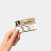 Mitarbeiter-ID Beige und Weiß Horizontal Ausweis (Handheld)