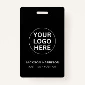 Mitarbeiter-ID Berufliches Firmenlogo Schwarz Ausweis (Vorderseite)