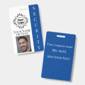 Mitarbeiter-ID des Sicherheitsdienstes mit Logo un Ausweis (Vorder- & Rückseite)