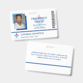 Mitarbeiter-ID des White Blue Hospital-Logos Ausweis (Front & Back)
