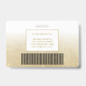 Mitarbeiter-ID des White Gold Glitzer Gradient Fot Ausweis (Back)